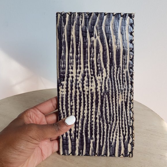 Vintage Leather Animal Print Wallet, Black White Leather Wallet - Picture 2 of 8